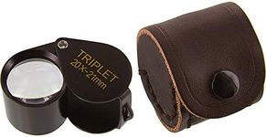 Ade Advanced Optics 2021TB 20x by 21 mm Triplet Professional Jewelers Loupe, Black with Leather Case