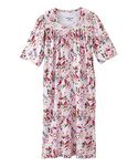 Women's Open Back Adaptive Lace Trim Nightgown - No Peek Hospital Gown for Seniors - Bloom XL