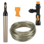 hygger Bucket-Free Aquarium Water Change Kit Fish Tank Auto Siphon Pump Gravel Cleaner Vacuum Tube with Long Hose Water Changer Maintenance Tool 49-FEET Plastic Fitting