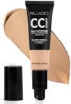 Palladio Full-Coverage Color Correction CC Cream, Oil-Free with Peptides & Vitamin C, Best for Correcting Redness and Uneven Skin Tone, Buildable Foundation Coverage (Light 20W)