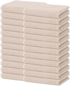 Homaxy 100% Cotton Waffle Weave Kitchen Dish Towels 24-Pack, Beige