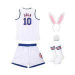 Women Lola #10 Halloween Costumes Space Movie Jersey Cheerleading Top & Shorts Outfit Sports Outfit Large