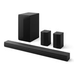 LG Sound Bar S65Tr, 5.1Ch, 600W Dolby Digital Soundbar for Tv with Wireless Woofer and Wireless Rear Speaker, Hdmi Optical Connectivity,Black