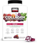 Force Factor Collagen Boosting Superfoods, Vegan Collagen Booster for Women, with Biotin, Hyaluronic Acid, and Vitamin C, for Hair, Skin, Nails, & Joint Support, Tropical Fruit, 60 Soft Chews