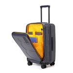 MOKOBARA Polycarbonate The Em Cabin Pro Luggage Small Size German Makrolon Poly-Carbonate Hardside 8 Hinimoto Wheels Suitcase Trolley For Travelling (We Meet Again Sunray) 56 Cm, Black