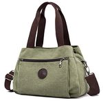 DOURR Hobo Handbags Canvas Crossbody Bag for Women, Multi Compartment Tote Purse Bags