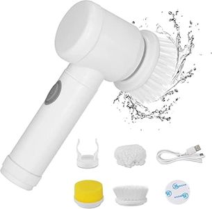 VALMA electric cleaning brush multifunctional 5 in 1 electric magic brush cleaning magic brush cleaning cleanofy rechargeable electric automatic nega smart power shower head sink bathroom cleaner brushes tile wash basin cleaner machine tool carpet scrubber kitchen spin home multi functional cleaning brush automatic magic brush pin multi cleaner battery operated shoe hand helper household multifunctional rotating deep toaster trimmer small multifunctional electric cleaning brush (Off-whitecolor)