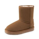 DREAM PAIRS Boys Girls Faux Fur Lined Winter Snow Boots (Toddler/Little Kid/Big Kid) Shorty-K,Size 3 Big Kid,Light Brown,Shorty-K