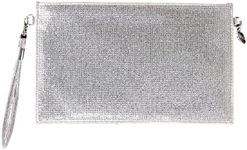 Boutique De FGG Silver Crystal Clutch Purse Envelope Evening Clutch Handbags Women's Wedding Party Messenger Bags, Mini