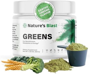 NATURES BLAST Greens Superfood Powder - 46 Superfoods, Probiotics & Enzymes for Gut Health, Metabolism & Energy - Vegan Green Powder Blend, 1 Bottle - 30 Servings