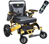 Mammoth - Electric Wheelchair for Adults and Seniors, Fold and Travel, Lightweight Portable Motorized Wheelchair, Safe Aviation Travel, Heavy Duty Strength (Gold, 20")