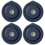 EuChoiz Replacement Lids for Pyrex 7200-PC 2 Cup, Silicone Round Storage Cover Lid for Anchor Hocking Glass Bowl 4 Pack Dark Blue