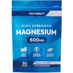 Magnesium Tablets 600mg | High Strength Magnesium Supplement for Men & Women | 90 Vegan Tablets | by Horbaach