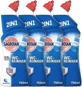 Sagrotan WC-Reiniger Ozeanfrische – 2in1 Reinigungsmittel mit Antischmutzfilm für langanhaltende WC-Frische – 4 x 750 ml
