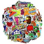 100Pcs Brand Laptop Stickers Pack Cool Vinyl Waterproof Sticker Skateboard Pad MacBook Car Snowboard Bicycle Luggage Decal (Brand Stickers)