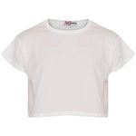 A2Z 4 Kids Kids Girls Stylish Fahsion Trendy T Shirt - New Crop Top Plain White 11-12