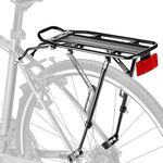 YONTUO Rear Bike Rack with Large Size Reflective,Bike Cargo Rack with Extra Long Mounting Brackets,Universal Adjustable Touring Carrier Rack,Large Capacity Bike Pannier Rack