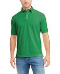 Tommy Hilfiger Men's Short Sleeve Cotton Pique Polo Shirt in Regular Fit, Fern Green, Large