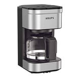 KRUPS Simply Brew 5 Cup Coffee Maker, Cold Brew, Drip Free & Keep Warm Functions, Stainless Steel Coffee Maker Silver and Black