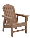 KISUN Adirondack Chair Outdoor Plastic HDPE Lumber Parks Gardens Patio Lawn Adirondack Chairs (Teak)