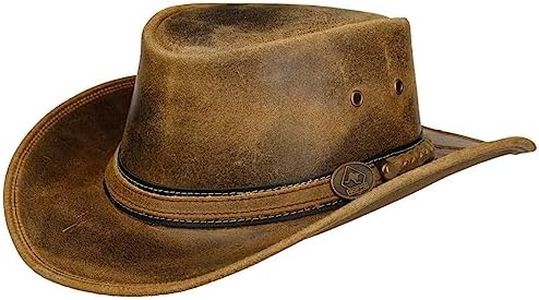 Scippis Irving Sombrero de Piel Sombrero del Oeste de Australia Sombrero de Vaquero Sombrero (Marrón, S)