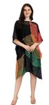 Safeera Premium Fabric Short Georgette Kaftans for Women - Swimwear Cover- Up and Beachwear Dress for Women | Length-36 inches, Leaf-Black | (Size M-L, Leaf-Black)