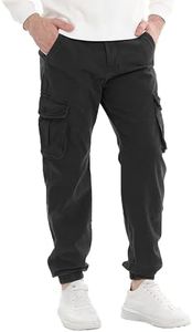 DON JOHNSON Pantaloni Cargo Uomo Pantalone da Uomo con 6 Tasche Pantalone Casual Uomo (IT, Misura del girovita, 44, Slim, Regular, Nero)