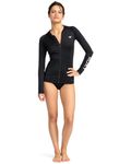 Roxy Women's Standard Essentials Hooded Rashguard, 241 Anthracite, Medium