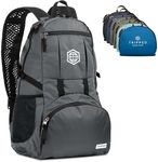 TRIPPED Travel Gear Granite Grey 35L Foldable Backpack, Lightweight, Packable, with Padded Shoulder Straps, Ideal for Travel, Hiking, and Everyday Use