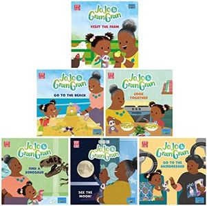 JoJo & Gran Gran Collection 6 Books Set (Visit the Farm, Go to the Beach, Cook Together, Find a Dinosaur, Go to the Hairdresser & See the Moon)