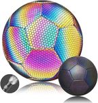 Kidology Holographic Luminous Football Soccer Ball for Night Games & Training, Glowing in The Dark Light Up Reflective with Camera Flash Reflects Light Toy Gifts for Boys, Kids, & Men