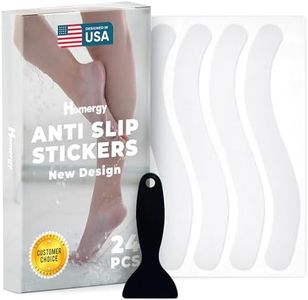 Homergy Anti Slip Shower Stickers 24 PCS, White Non-Slip Shower Strips for Adults, Premium Adhesive Bath Tub Stickers