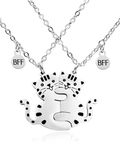 HOFOYA Sisters Best Friends Forever Matching BFF Necklace Set for 2 3 4,Mom Daughter Necklaces,Friendship Necklace,Christmas Birthday Gift for Teen Boys Girls BFF Sister., Small, Stainless Steel, No