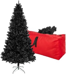 CRSTAFU 6ft Black Artificial Halloween Tree, Christmas Tree with 1,000 Branch Tips, Xmas Tree with Fold-Able Base Stand, Premium North Valley Spruce for Home, Office, Shop Decoration