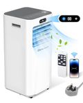 9000 BTU Portable Air Conditioner, 4-in-1 WIFI Smart App Air Conditioning Unit with Digital Display, Air Cooling Fan with 3 Speed, Ventilation, Dehumidifier & Sleep Mode with 24 Hour Timer, Window Kit