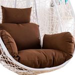 Soft Symphony Swing Chair Cushion for Hanging Basket Chair Swing with Polyester Cloth Cushion for Hanging Chair/Outdoor Egg Swing Chair/Garden Swing Jhula, Seat Padded Pillow (Brown)