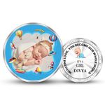 Silviya BIS Hallmarked Personalized "Newborn Baby Girl" 999 Pure Silver Round Shape Coin (10 Gram) | With Message Card | Unique Newborn Gift | Christening Gift for baby | New Baby Announcement