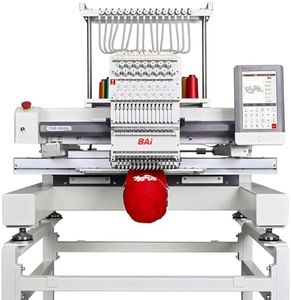 BAi Industrial Embroidery Machine Vision V22, Multi Needles Computerized Embroidery Machine for Hat,15.7"x19.7" Embroidery Area,15 Needles Tubular Structure Stable Cap Embroidery Machine