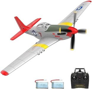 VOLANTEXRC RC Airplane 2.4Ghz 4CH Mustang P51D 400mm Remote Control Aircraft with Xpilot Stabilization System One Key Aerobatic for Beginners (761-5 RTF)