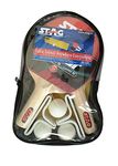 STAG Anywhere Everywhere Wood Table Tennis Playset, 2 Racquets & 3 Balls (White), Model: 328 WH