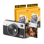 Kodak Mini Shot 2 Retro | 68-Sheet Bundle | Portable Wireless Instant Camera & Photo Printer, Compatible with iOS & Android and Bluetooth Devices, Real Photo (2.1x3.4) 4Pass Technology - White