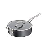 Tefal Jamie Oliver Cook’s Classics Sautepan, Non-Stick, Oven-Safe, Induction, Glass Lid, Riveted Handle, Hard Anodised Aluminium, 26cm Sautepan + Lid, H9123344, Black