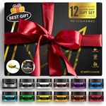 MONÉGASQUE Edible Luster Dust Glitter Drink 12 Pcs Set - Premium Glitter Food Gifts Set for Baker - Halloween Sprinkles for Baking - Gluten Free Gift and Vegan Gift Ideas - Edible Cake Decorations