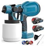 Paint Sprayer Compatible with Makita 18V Battery, Fence Paint Sprayer with 3 Spray Patterns, Handheld Paint Gun for Fence, Walls, Ceilings, Home Painting (2x 3.0Ah Battery and 1 Charger)