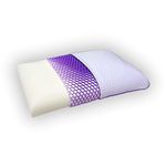 BLS Memory Foam Pillow - Medium Firm - Very Suportive - with Removable Purple Grid TPE Pillow Case - CertiPur-US Certified Memory Foam - Hypoallergenic- Standard Bed Pillow (Purple Gel Memory Foam)