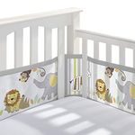 BreathableBaby Breathable Mesh Liner for Full-Size Cribs, Classic 3mm Mesh, Safari Fun Too (Size 4FS Covers 3 or 4 Sides)