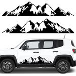 Fochutech Large Car Side Decals, Mountains Car Body Stickers for SUV Truck Pickup, Mountains Graphics Vinyl Stickers for Car Body Door Both Sides, Cool Car Decal Stickers for Men (Black)