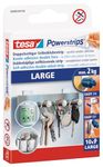 tesa Powerstrips Large, Self-Adhesive Strips - Double-Sided Strips Suitable for Flat and Smooth Surfaces - Holds Objects up to 2 kg - Pack of 10 Powerstrips