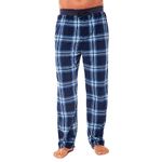 Toro Rocco Mens Fleece Lounge Pants Warm Thermal Check Trousers PJ Sleepwear Loungewear Pant For Men, Blue Medium