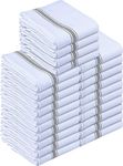 Utopia Towels Dish Towels, 15 x 25 Inches, 100% Ring Spun Cotton Super Absorbent Linen Kitchen Towels, Soft Reusable Cleaning Bar and Tea Towels Set (24 Pack, Grey)